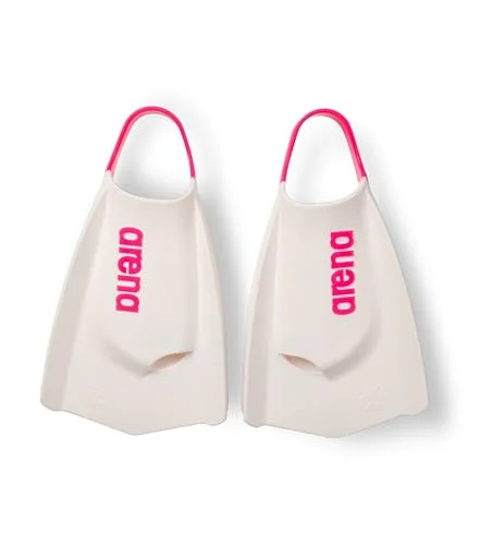 Premium Swim Training Fins Short Blade Silicone Flippers for Men and Women (White and Pink, Size 43-44) 66t0j