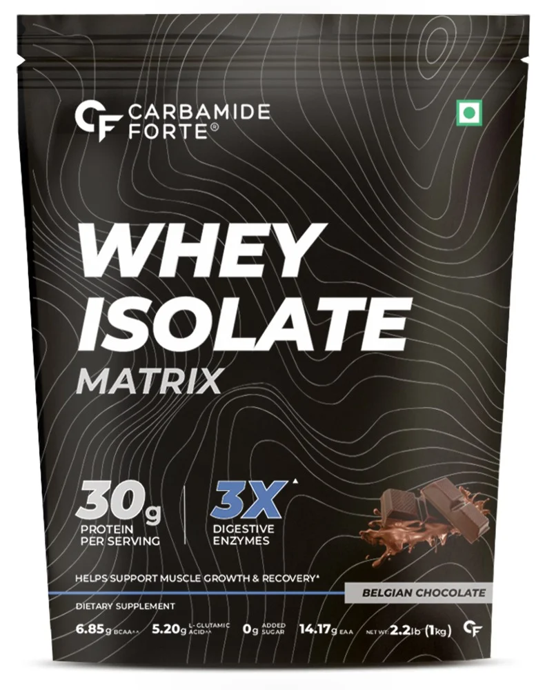 Carbamide Forte Whey Isolate Matrix Protein Powder Belgian Chocolate (30g Protein, 1kg) 9tkjy