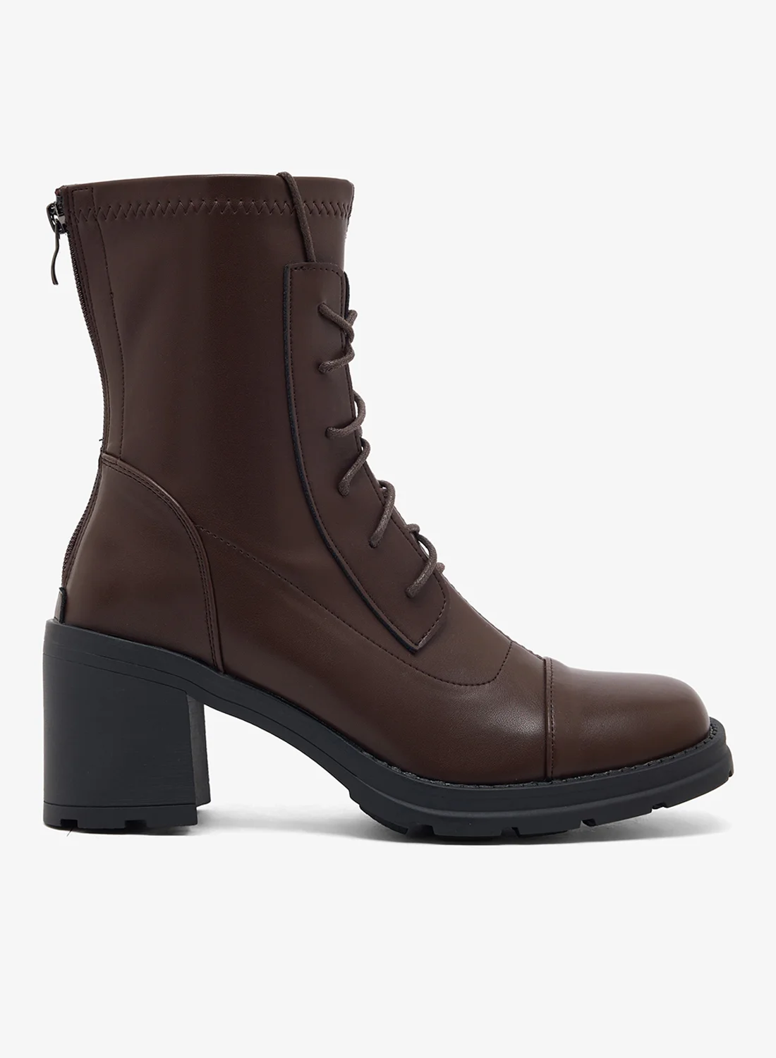 Ginger Chunky Lace Up Ankle Boots Premium High Heel Fashion Footwear for Women pw7xa