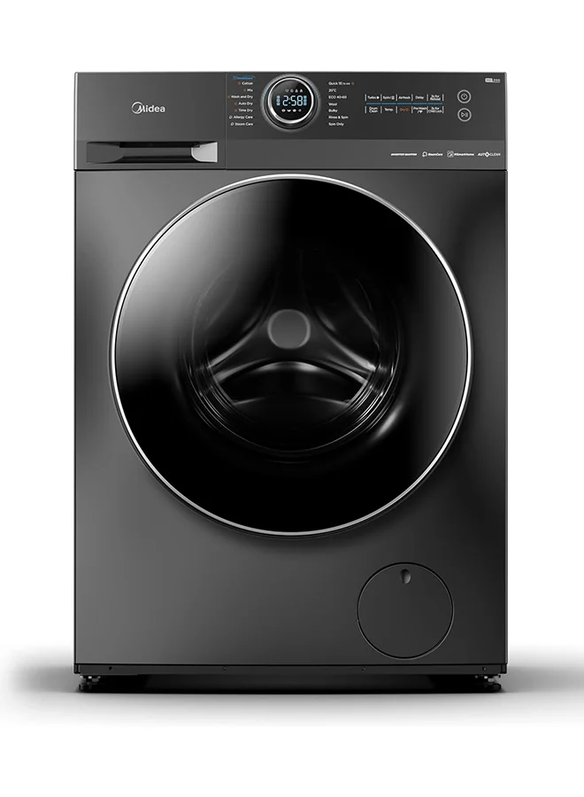 Midea Front Load Washing Machine with BLDC Inverter Motor, 1400 RPM, 15 Programs, Fully Automatic Washer with Lunar Dial, LED Display (Titanium, 10 kg) ydcyc