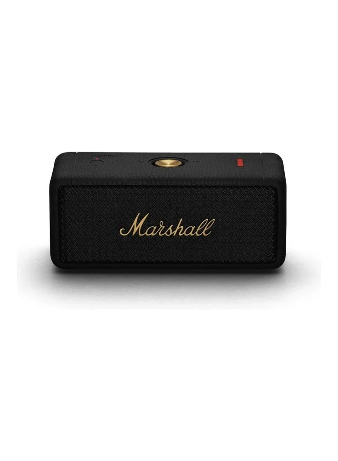 Premium Portable Bluetooth Speaker Wireless Audio System (Black and Brass, 1 Unit) cf593