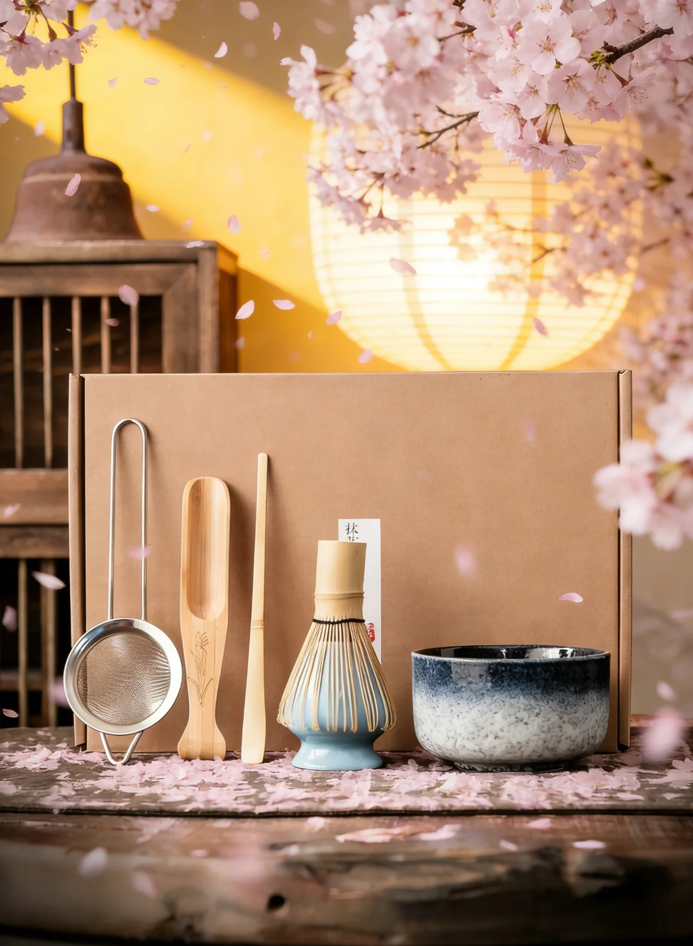 GuRiver 6-Piece Matcha Tea Ceremony Set with Ceramic Bowl and Bamboo Whisk (White, 6-Piece Set) 73smy