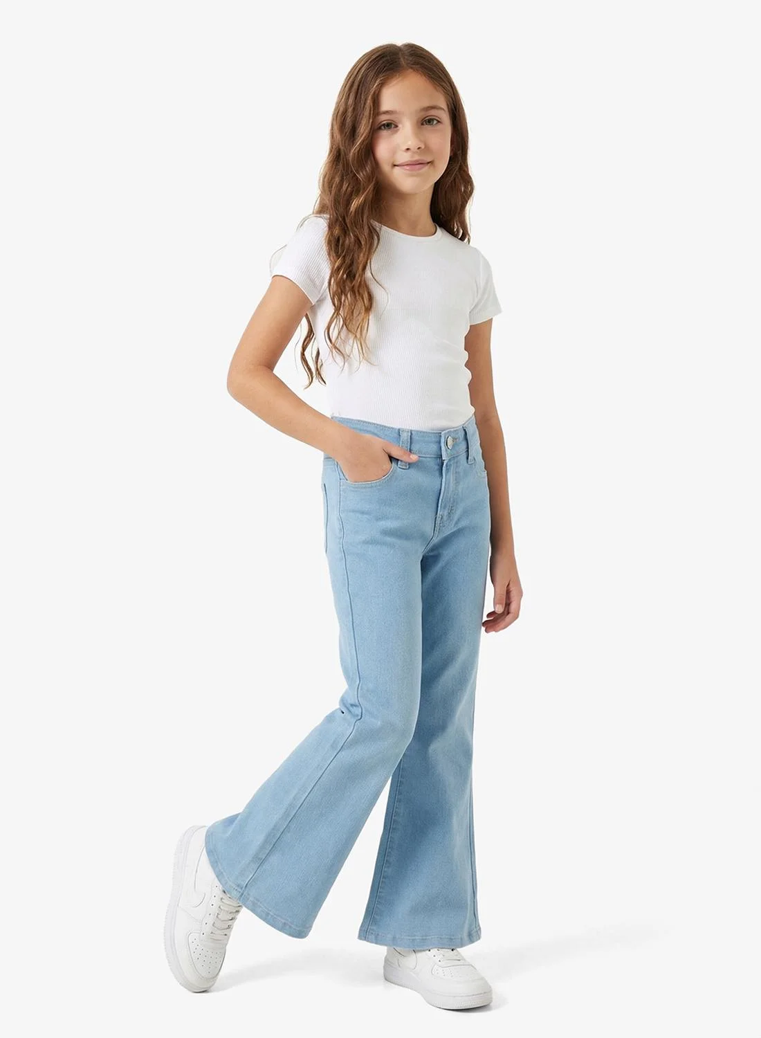 Pinata Flare Leg Jeans High-Waisted Denim Trousers for Women (Blue, 38) 38sad