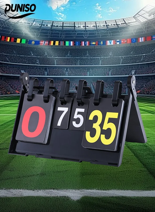 DUNISO Portable Tabletop Flip Scoreboard Waterproof Durable Sports Scoring Device for Basketball Football and Tennis (0-35) i2knw