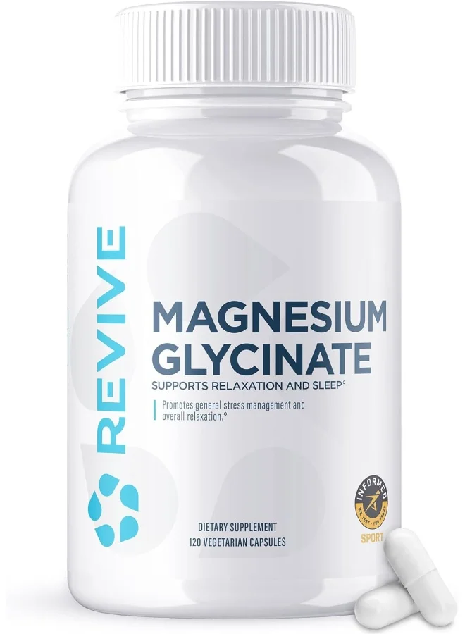 Magnesium Glycinate Supplement Premium Nervous System and Musculoskeletal Support (120 Capsules) 3cuwi