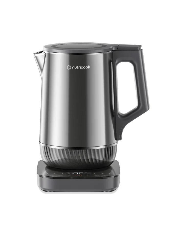 Premium Electric Kettle 316 Stainless Steel with Digital Display and 6 Temperature Presets (Silver, 1.7 L) q8lop