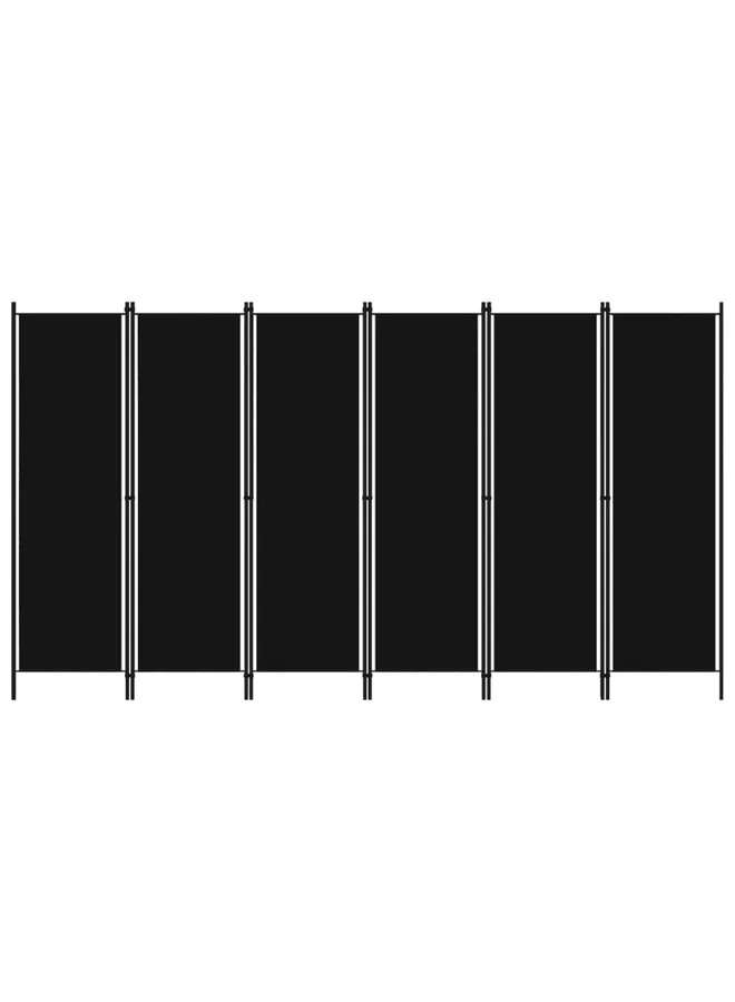VidaXL 6-Panel Room Divider Privacy Screen Foldable Partition (Black, 300x180 cm) oac30