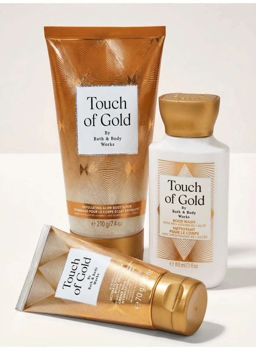 Bath & Body Works Touch of Gold Glow Trio Premium Fragrance and Body Care Set (Gold, 236 mL) vodol