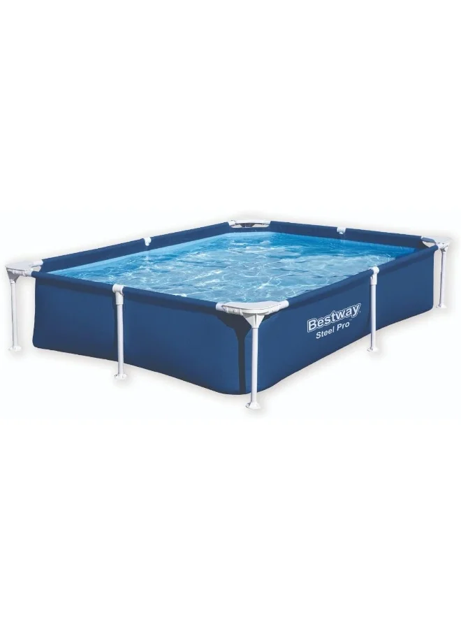 Steel Pro Rectangular Above Ground Swimming Pool (Blue, 221x150x43 cm) 58ovt
