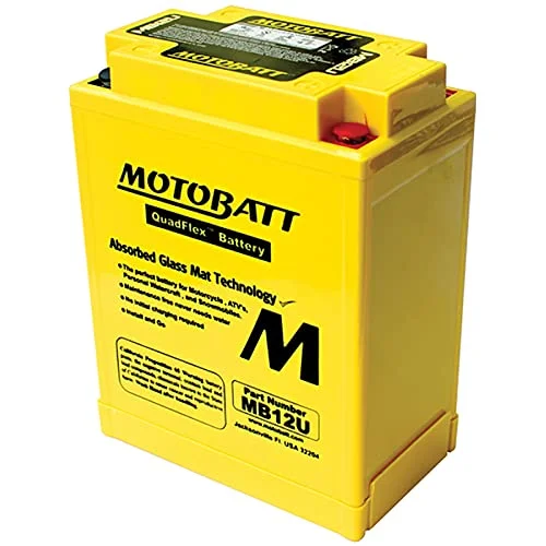 MotoBatt MB12U QuadFlex AGM Battery (12V 15Ah) 160CCA Premium Motorcycle Power Source 7bp79