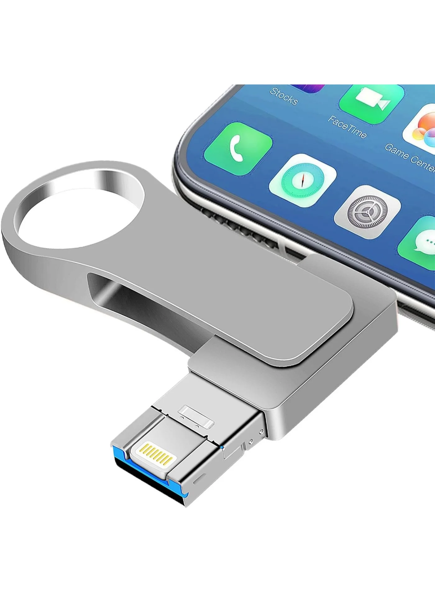 INSIJAM 4-in-1 USB Flash Drive High Speed External Storage Memory Stick (2TB, Silver) j1tay