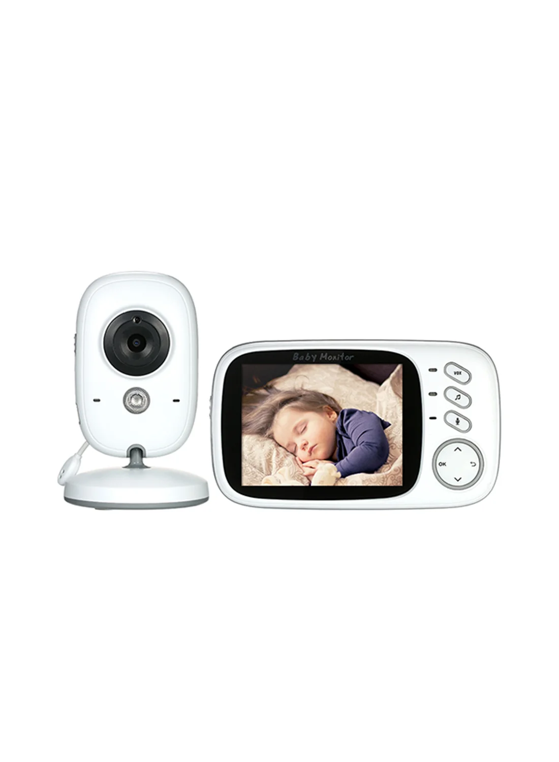 Premium Wireless Baby Monitor with 3.2-Inch LCD Display Night Vision and Two-Way Audio (White, 1 Pack) n17zq
