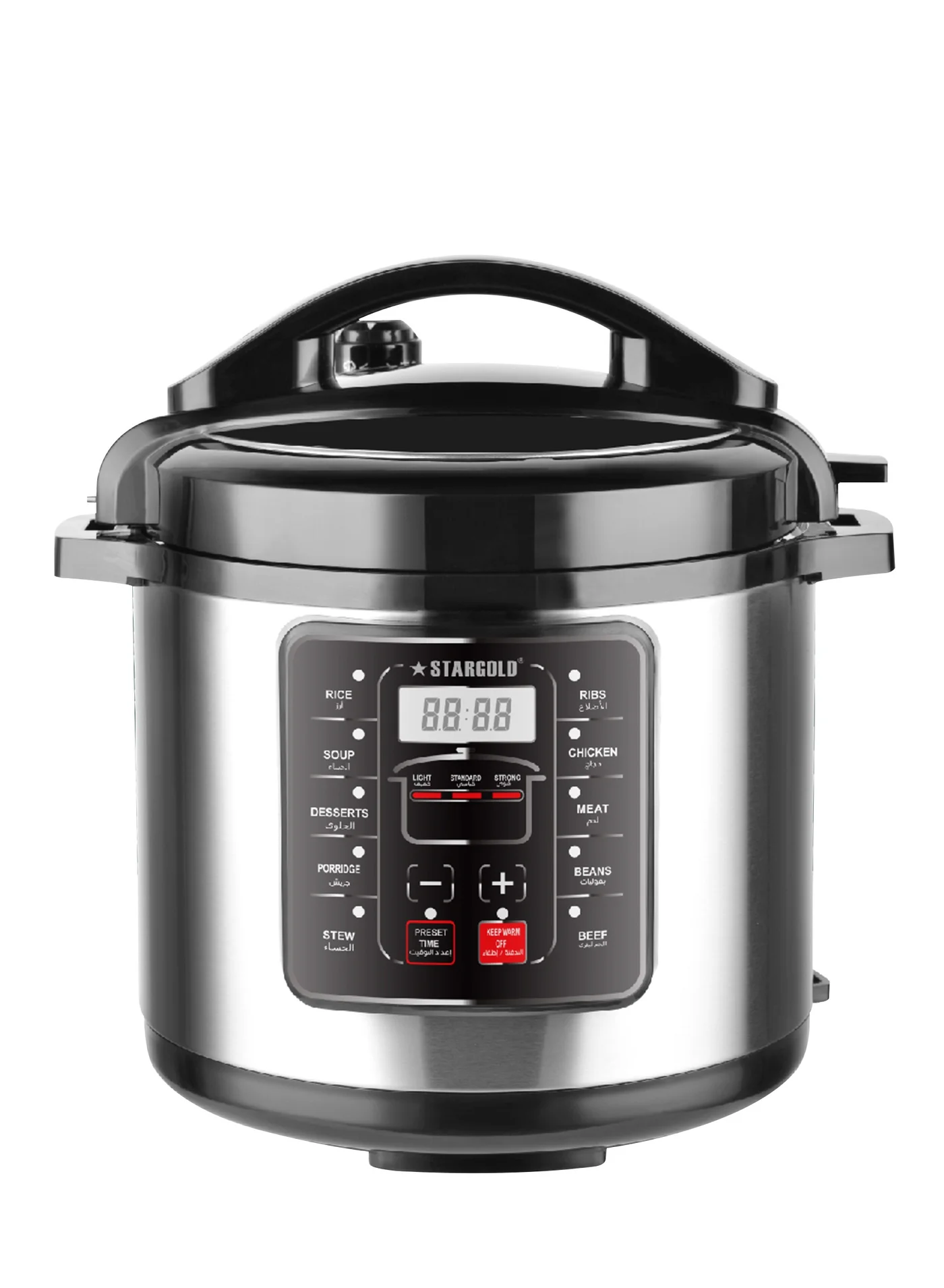 Stargold Electric Pressure Cooker Premium Stainless Steel Digital Multi-Cooker (8L, 1300W) tg76u