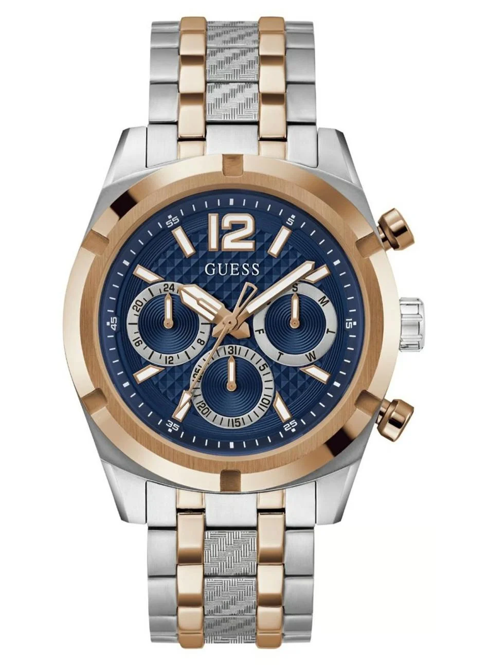 Premium Analog Quartz Chronograph Watch Stainless Steel Bracelet (Silver, 44mm) For Men 00184