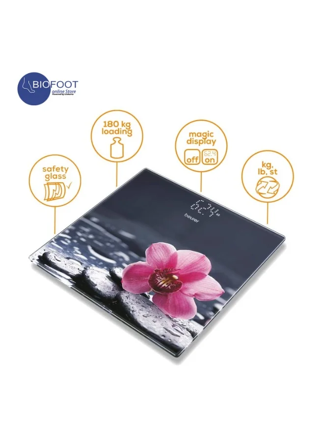Premium Digital Bathroom Scale with Tempered Glass Surface (Elegant Design, 180 kg Capacity) mkix8