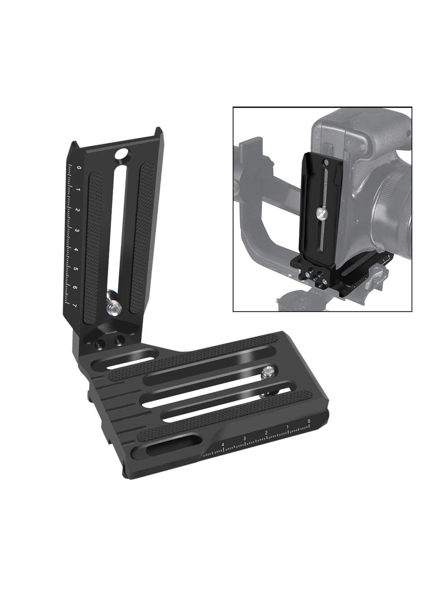 Y&D Professional L-Type Vertical Mounting Bracket for DSLR Camera Stabilizers (Black, 1 Piece) fh1bs