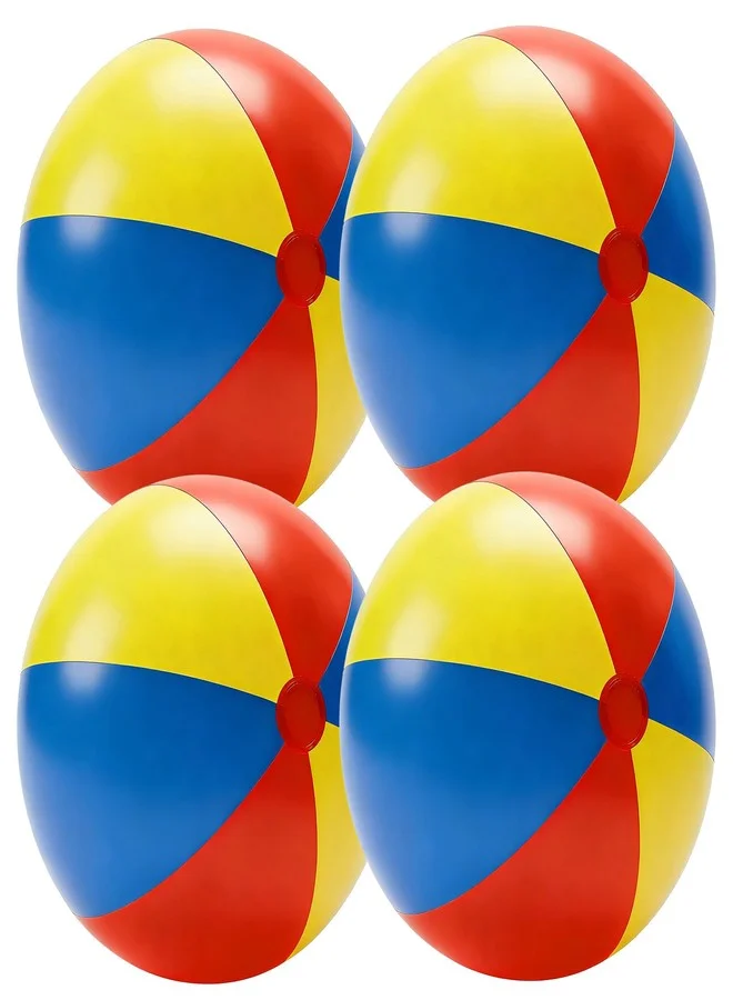 Airsnigi Inflatable Beach Ball Set Extra Large Rainbow Pool Party Decorations (4 Pieces, 71 cm) de9bi