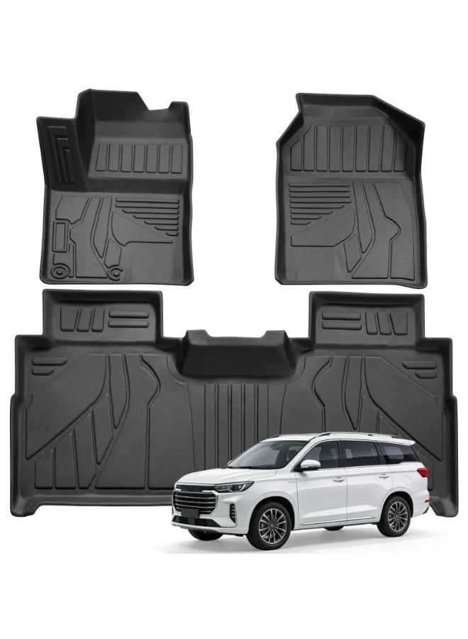 FETUSI TPE Car Floor Mats for Jetour T2 2024-2026 All-Weather Waterproof Interior Liners (Black, 3PCS Set) vvxpq