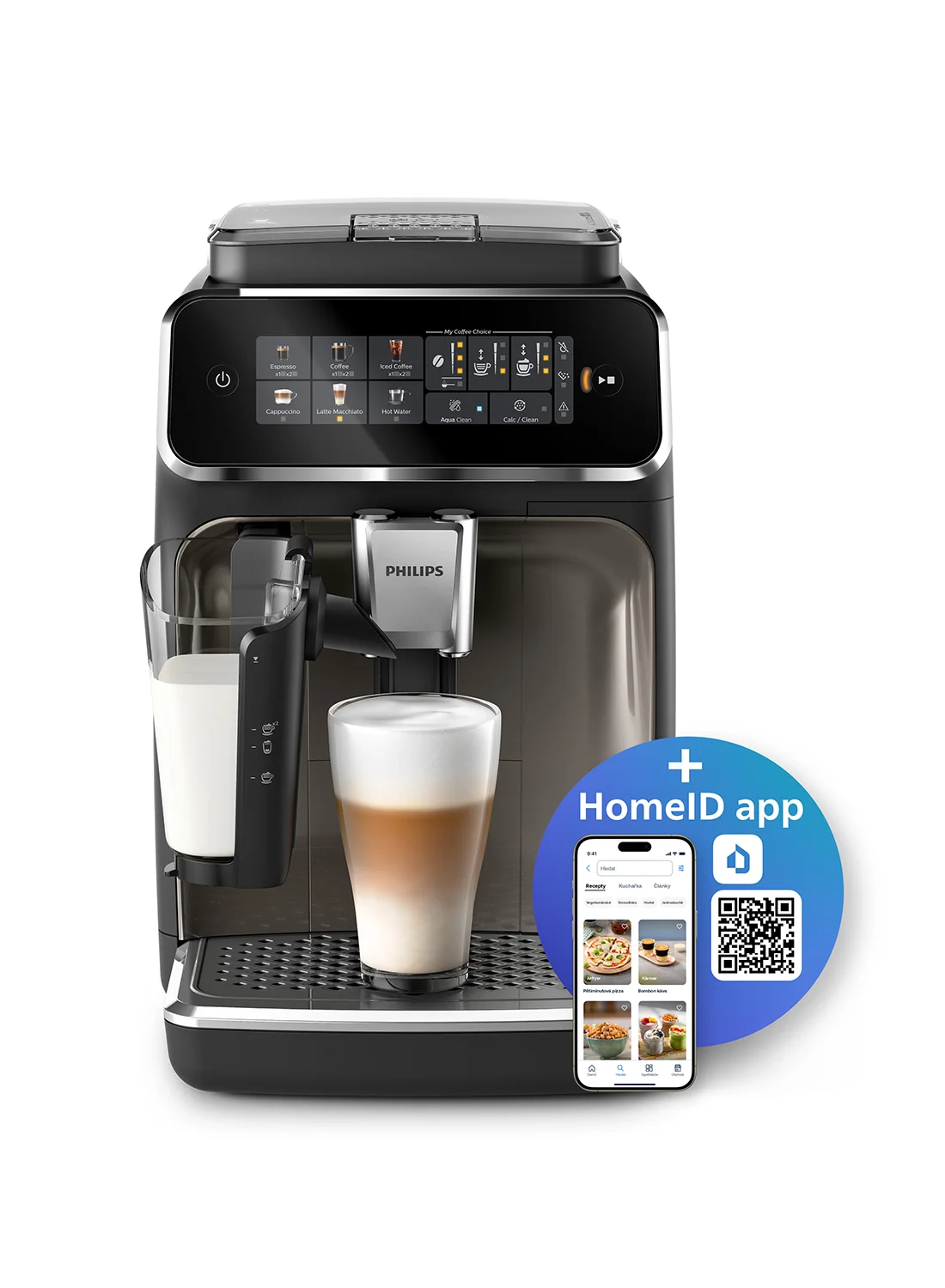 Professional Fully Automatic Espresso Machine with LatteGo System and Ceramic Grinder (Black Chrome, 1.8 L) pvy3v