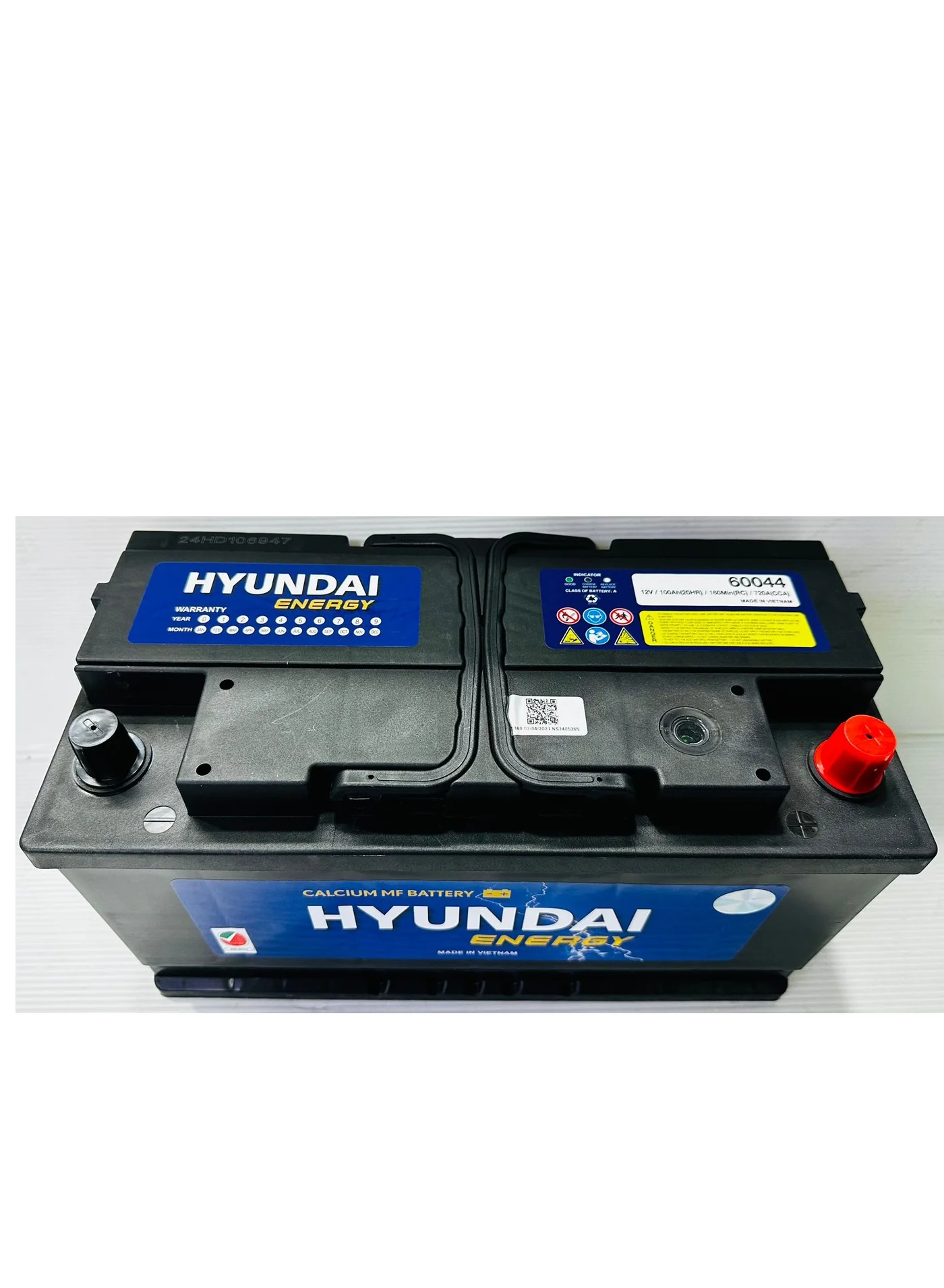 Hyundai 12V 100Ah Automotive Battery DIN100L 60044 Premium Maintenance-Free Power Source idlb1