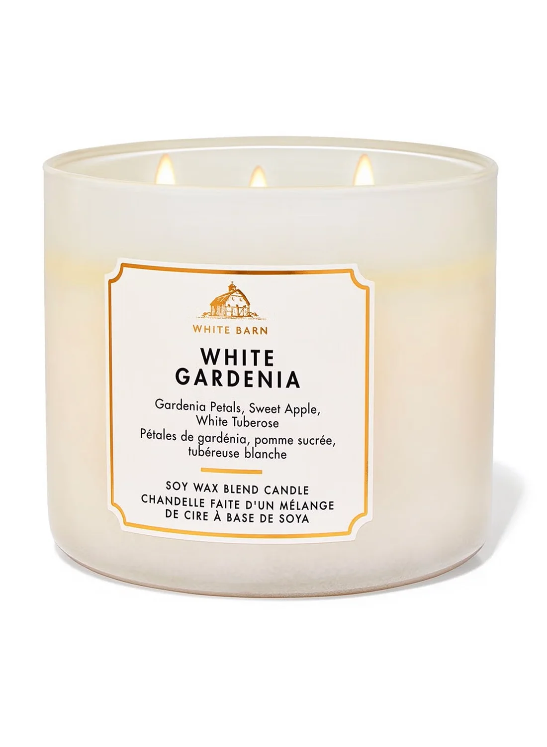 Premium White Gardenia Scented Candle (3-Wick, 411g) - Long-Lasting Floral Home Fragrance for Living Room tynbo