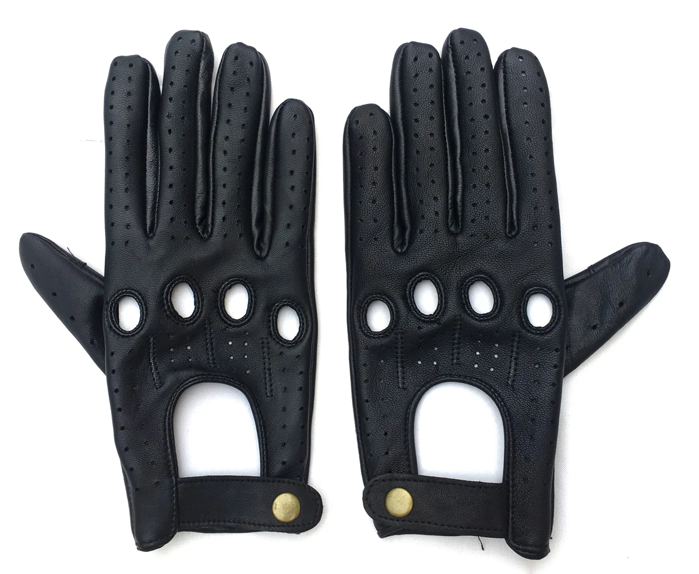 Aim Emporium Genuine Leather Driving Gloves Premium Anti-Slip Motorcycle Riding Gear (Black, L) eeqpu