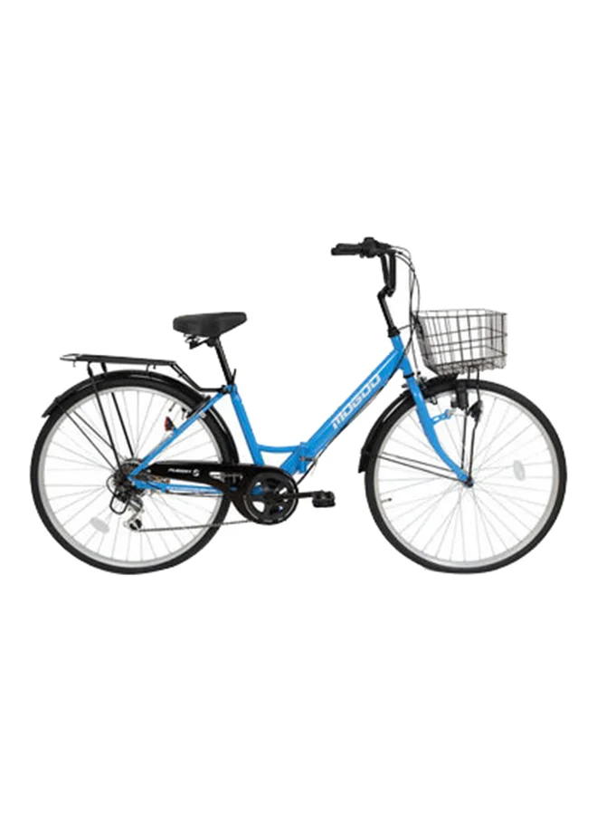 MOGOO Cruiser Road Bike 26-Inch Wheel Steel Frame with Basket and Carrier (Blue, 26-Inch) s2604