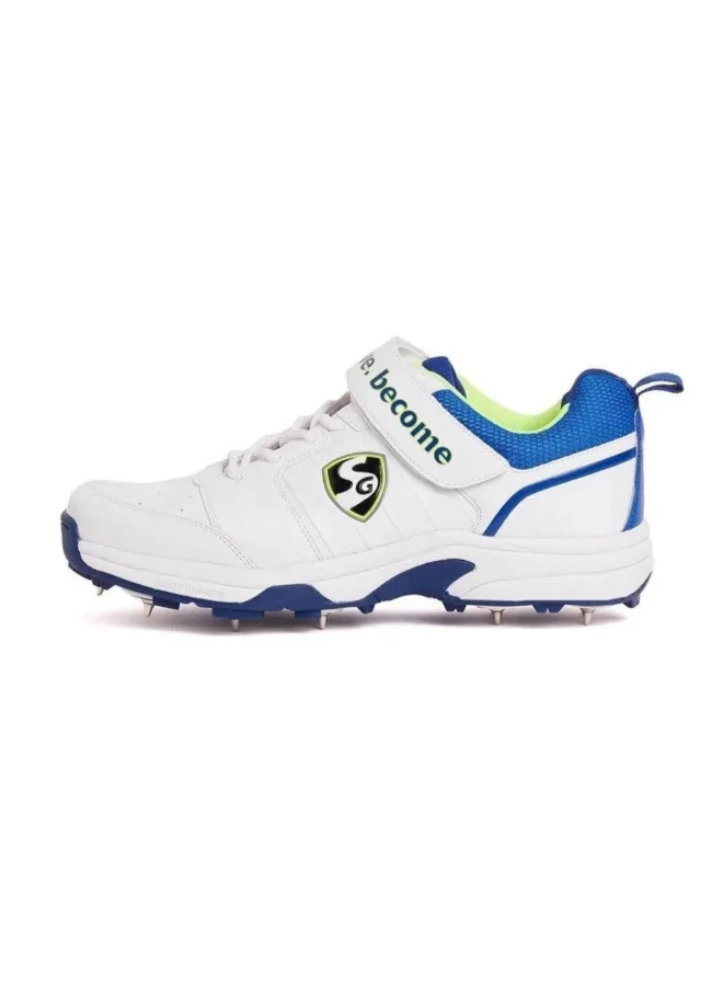 Premium Cricket Shoes with Metal Spikes Professional Athletic Footwear for Men (White, 42 EU) jydxb