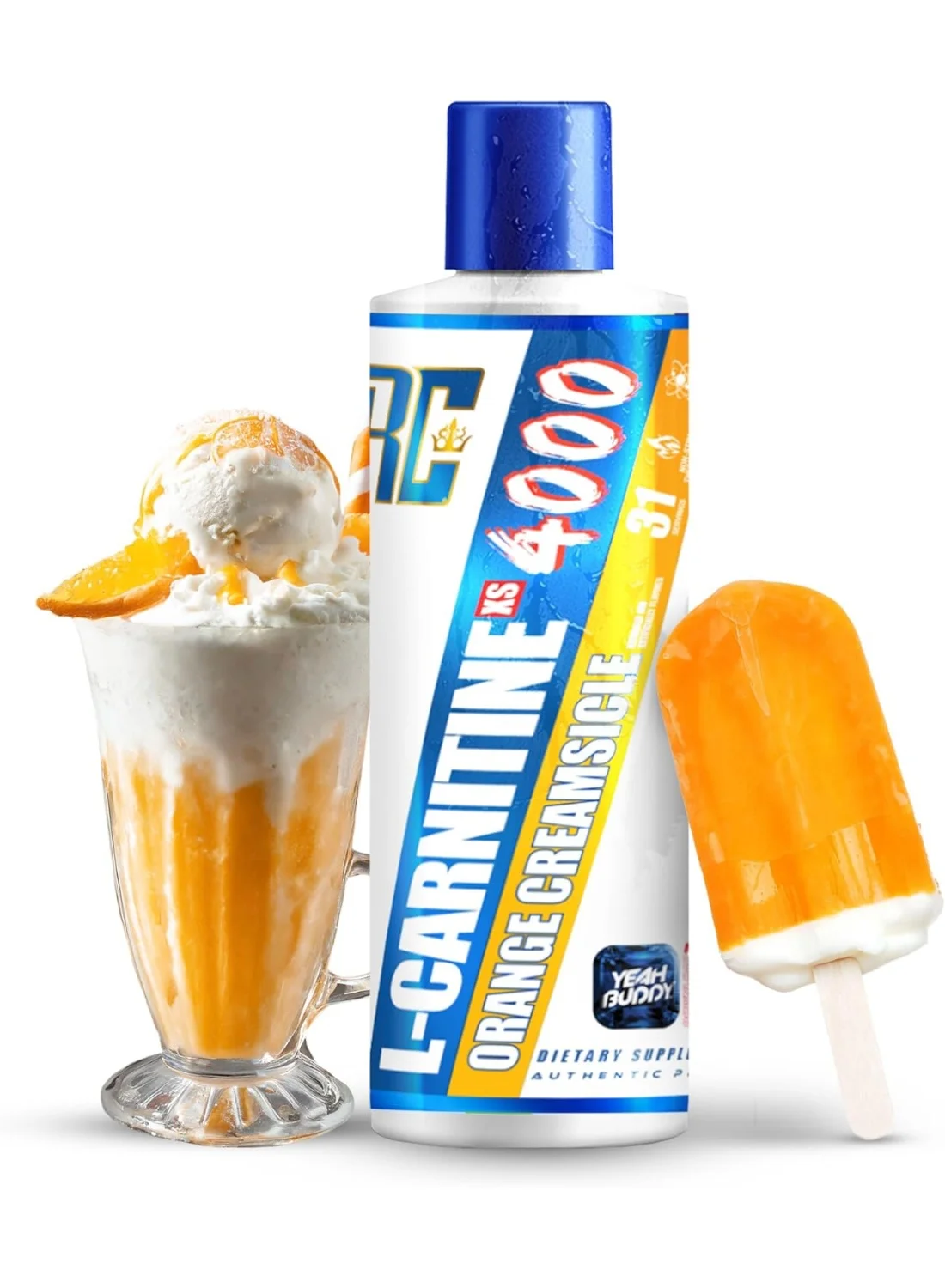 L-Carnitine 4000 XS Liquid Amino Supplement for Lean Muscle Support (Orange Creamsicle, 465 mL) gd4an