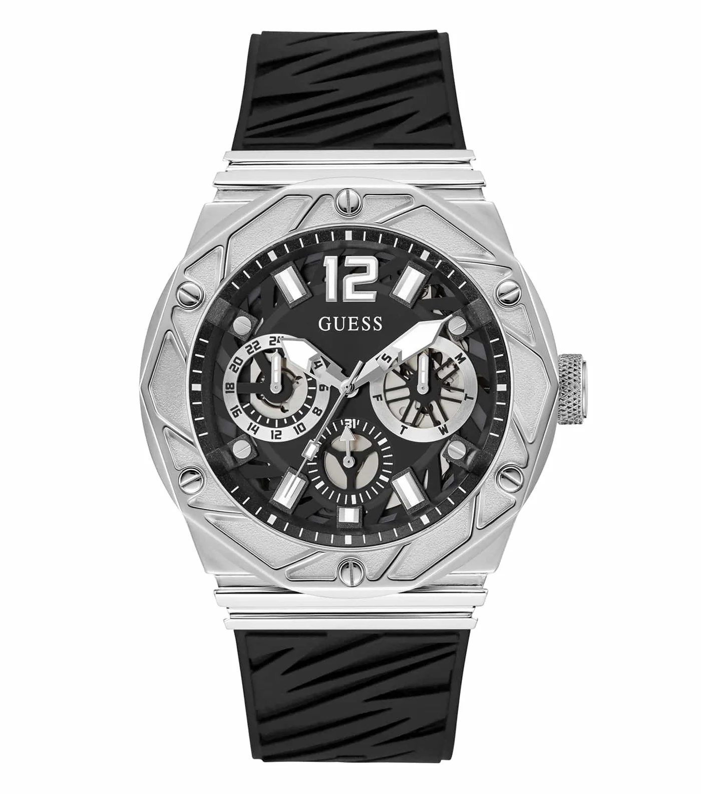 Premium Multi-Function Chronograph Watch for Men Silicone Strap Sport Design (One Size) xxqog