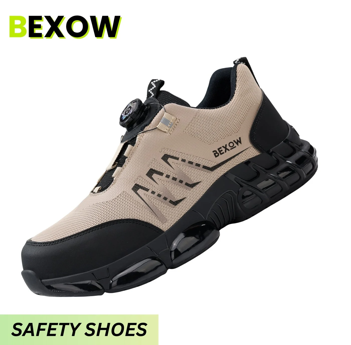 BEXOW Titan Industrial Safety Shoes Steel Toe Lightweight Anti-Slip Work Sneakers (Unisex, 42) 8ye5p