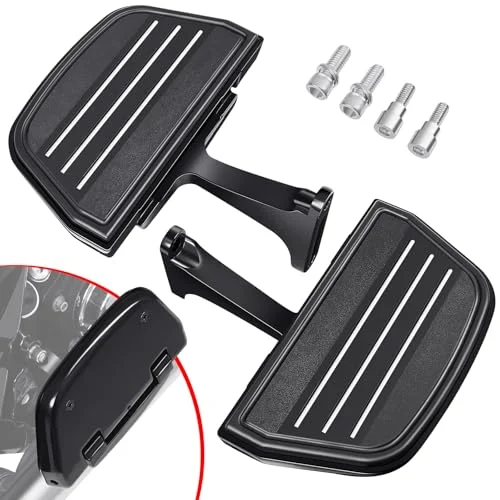 Benlari Passenger Floorboards Motorcycle Footrests Premium Stainless Steel (Black, 1 Pair) poz7r