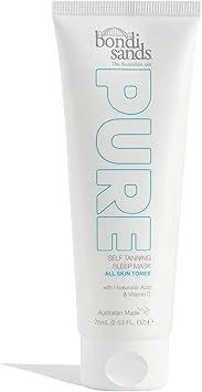 Bondi Sands PURE Self-Tanning Sleep Mask Hydrating Formula with Hyaluronic Acid and Vitamins (75 mL) 3thp8