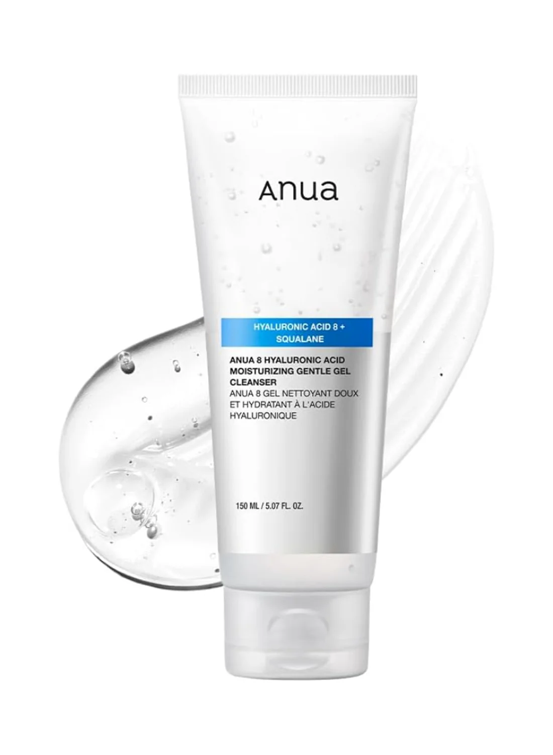 Anua Hyaluronic Acid 8+ Panthenol Hydrating Foam Cleanser, Gentle Deep Cleansing Face Wash for Dry and Sensitive Skin (150 mL) zonel