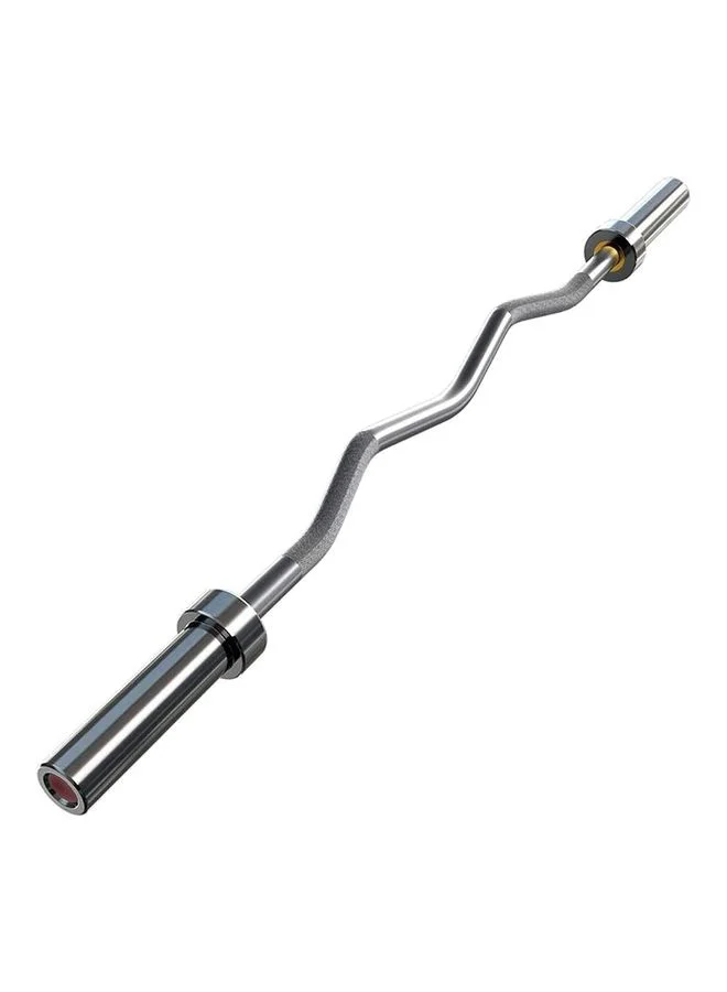 Premium Zig Zag Curl Bar Heavy Duty Steel Weightlifting Rod for Home Gym Exercises (122 cm) d3n71