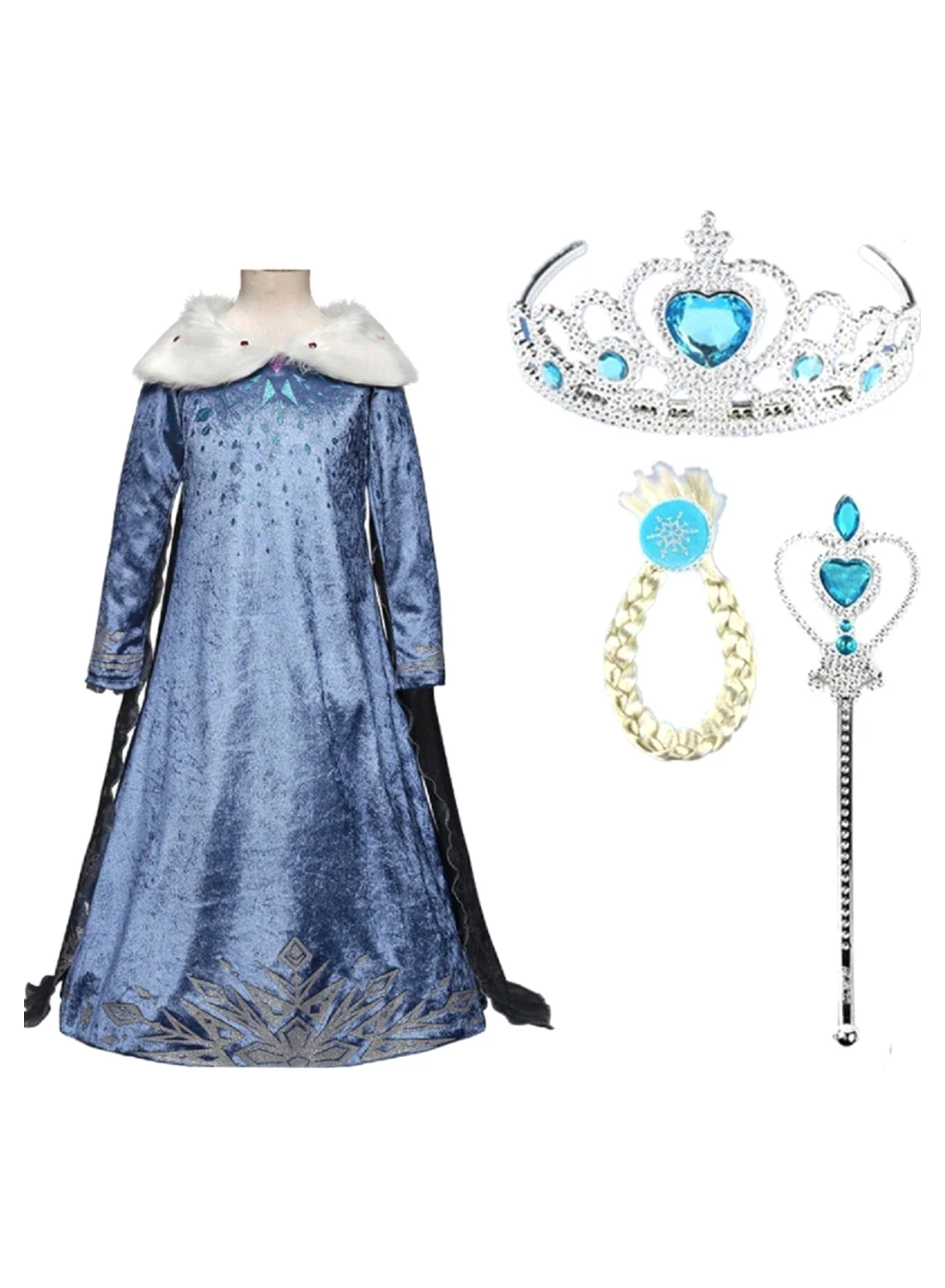 Fancydresswale Princess Costume Set for Girls 5-Piece Outfit with Accessories (4-5 Years) wp0qb