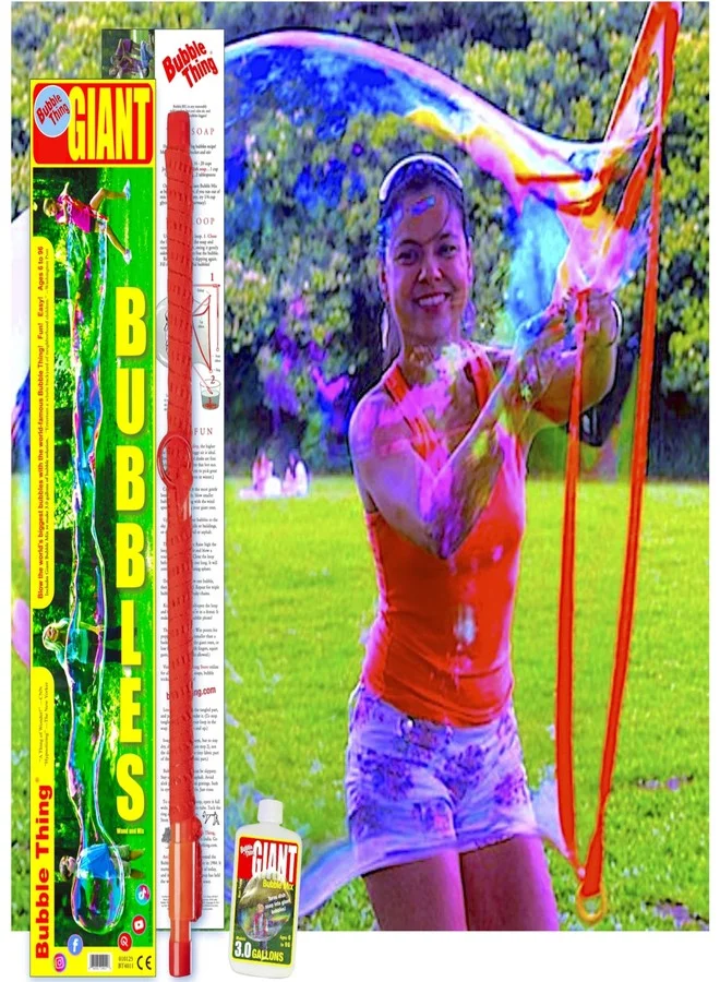 BUBBLE-THING Giant Bubble Wand and Solution Kit for Outdoor Play (Makes 11.3 Liters) 1007k