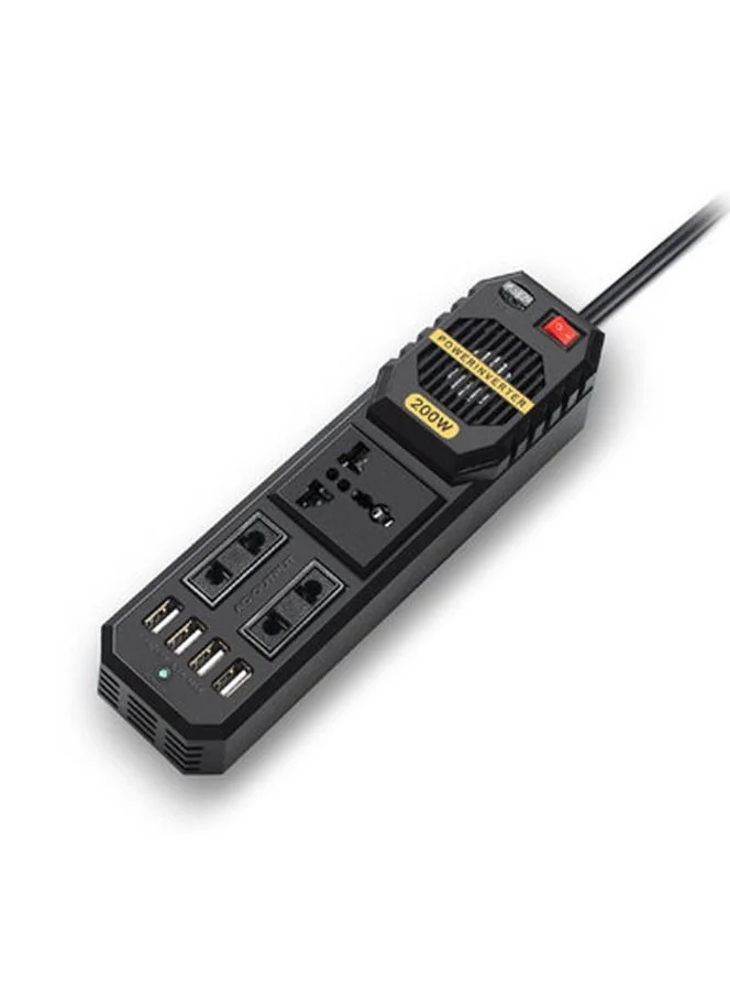 Crony 200W Car Power Inverter DC 12V to AC 220V Converter with 4 USB Ports (200W) mqrol