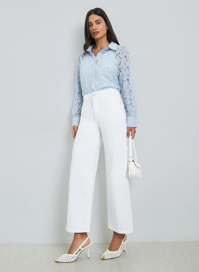 Styli Women Mid Rise Straight Leg Jeans Premium Cotton Denim (White, Size 38) id5tv