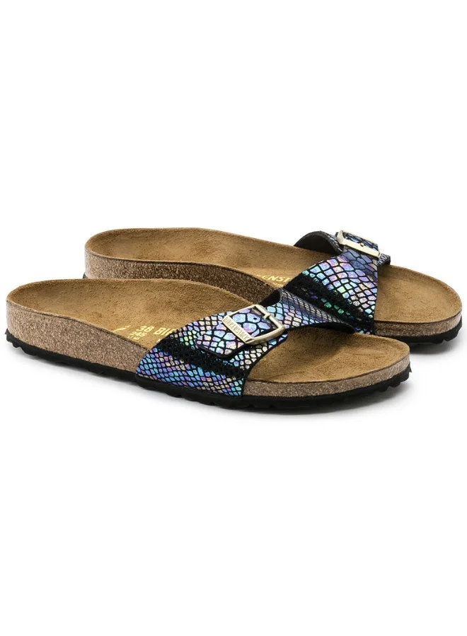 Premium Madrid Shiny Snake Pattern Sandals (Black, 38 EU) w7qke
