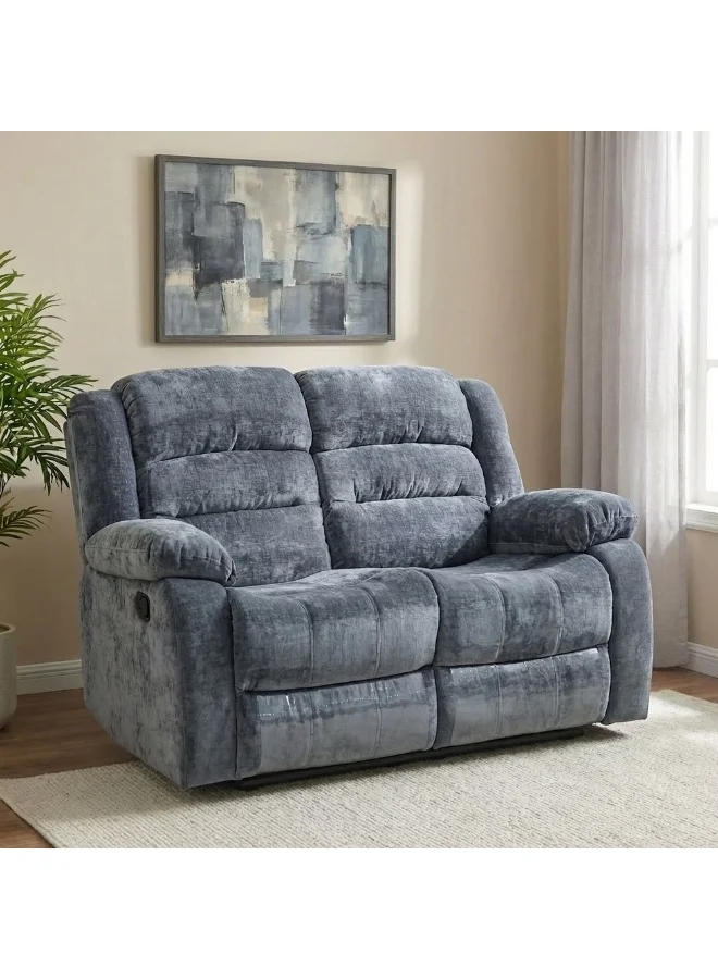 DANUBE HOME Dazler 2 Seater Fabric Recliner Sofa Modern Living Room Furniture (Grey, 153x94x104 cm) simuu
