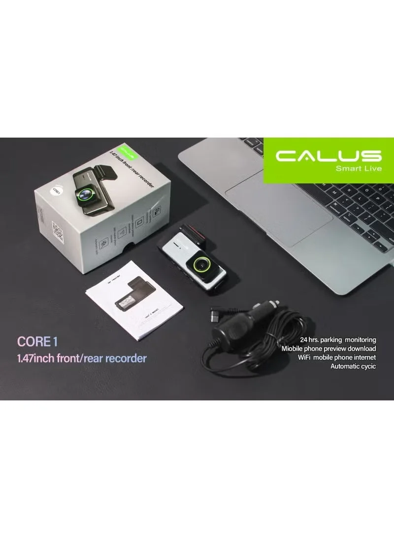 CALUS Core 1 Dash Cam Dual Front & Rear Recorder Full HD Car Camera with Night Vision and Motion Detection (1.47 inch) a62an