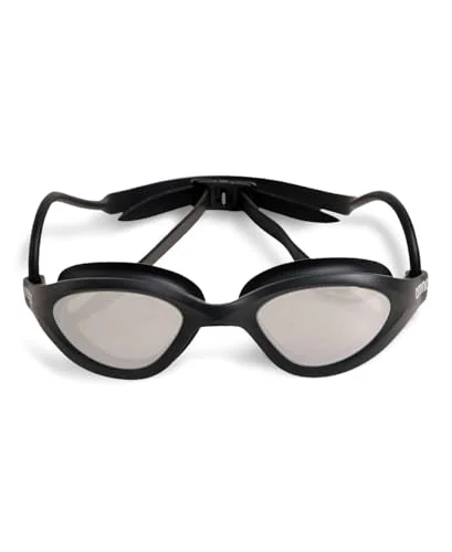 Premium Mirrored Swim Goggles Professional Watertight Fitness Eyewear for Men and Women (Silver Gray Black, One Size) vot2m