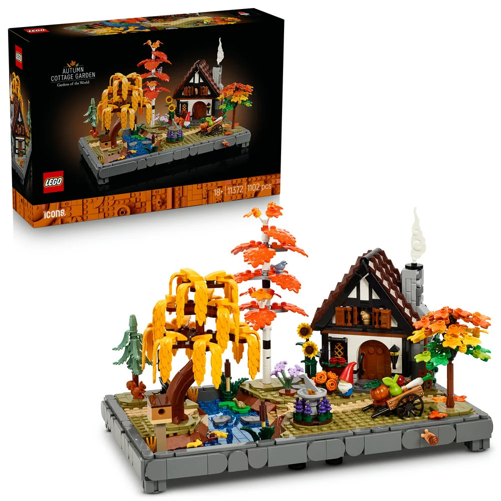 Building Blocks Autumn Cottage Garden Model Kit Premium Construction Set for Adults (1102 Pieces) 0pdpi