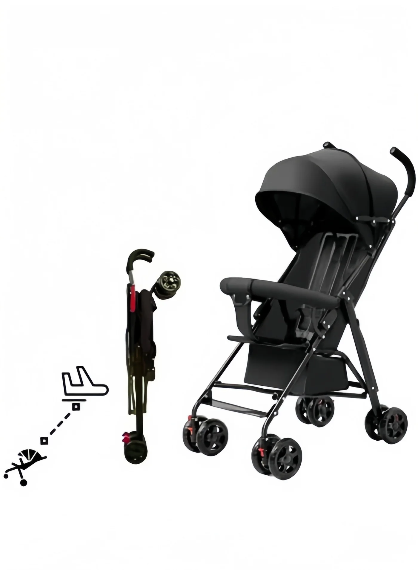 GGEROU Ultra Lightweight Travel Stroller Foldable Cabin Pram (3.6kg, Compact Fold) eyox9