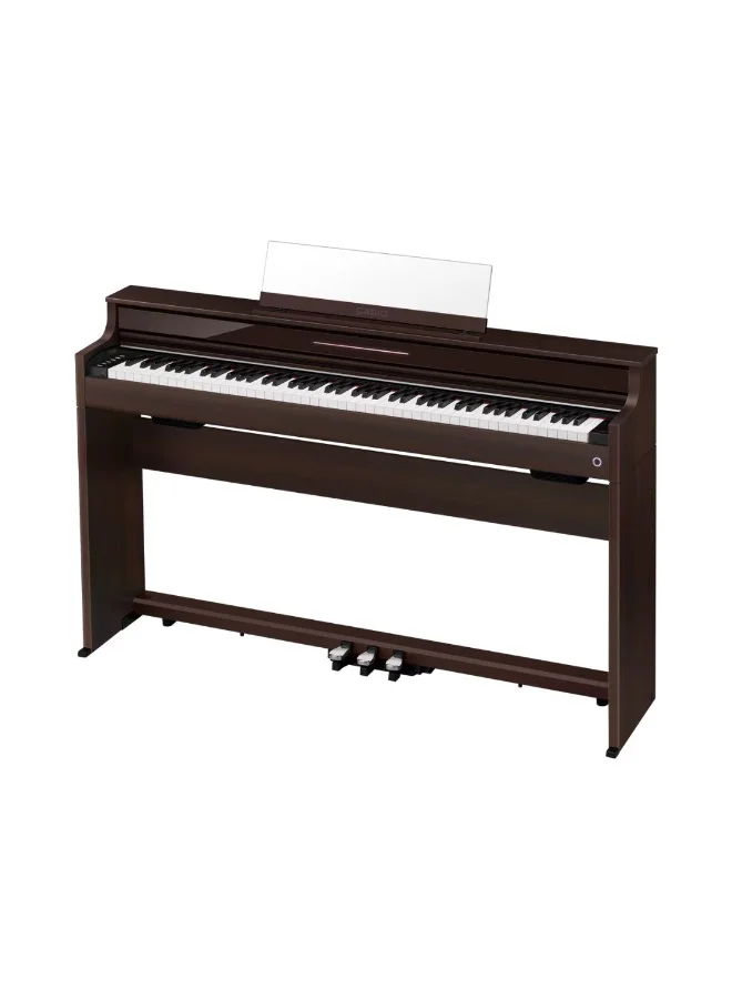 Slim Console Digital Piano Premium Weighted Keyboard with Authentic Sound Experience (Brown) fbsu9