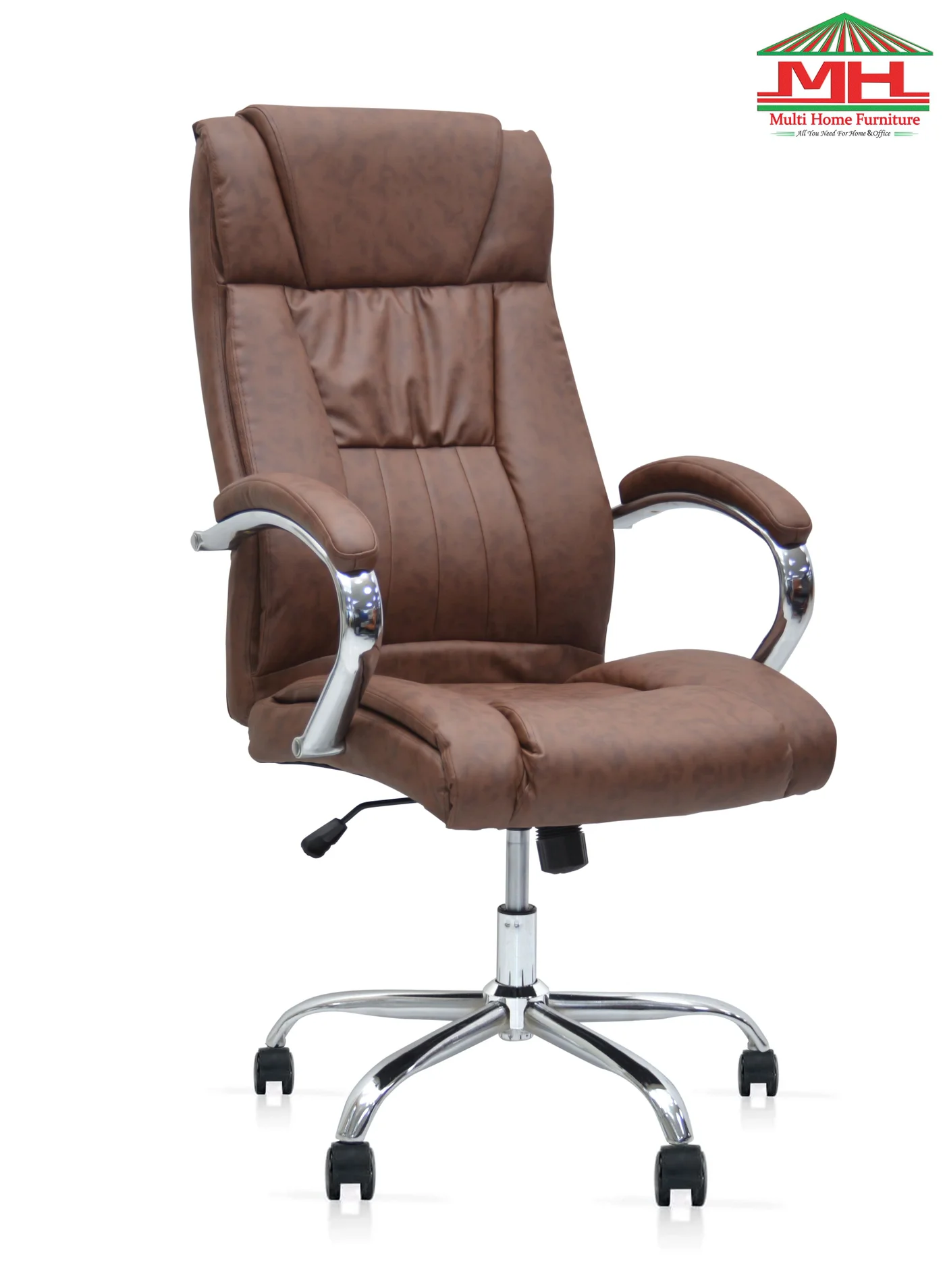 Premium Ergonomic Office Chair with Lumbar Support and Padded Armrests (Brown, Adjustable Height) 49zxn