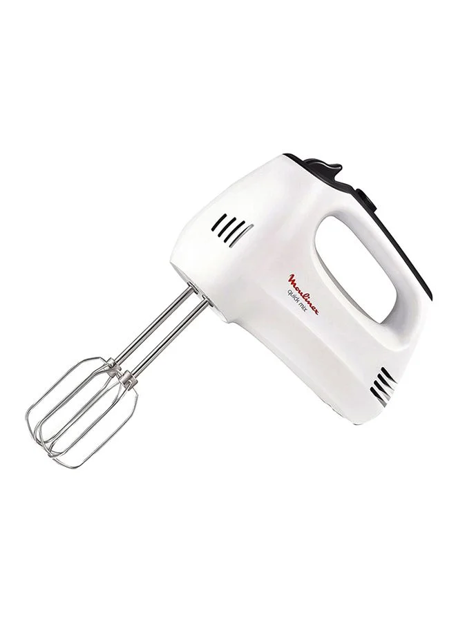 Premium Hand Mixer with Stainless Steel Beaters and Dough Hooks (5-Speed, 300W, White) su2j4
