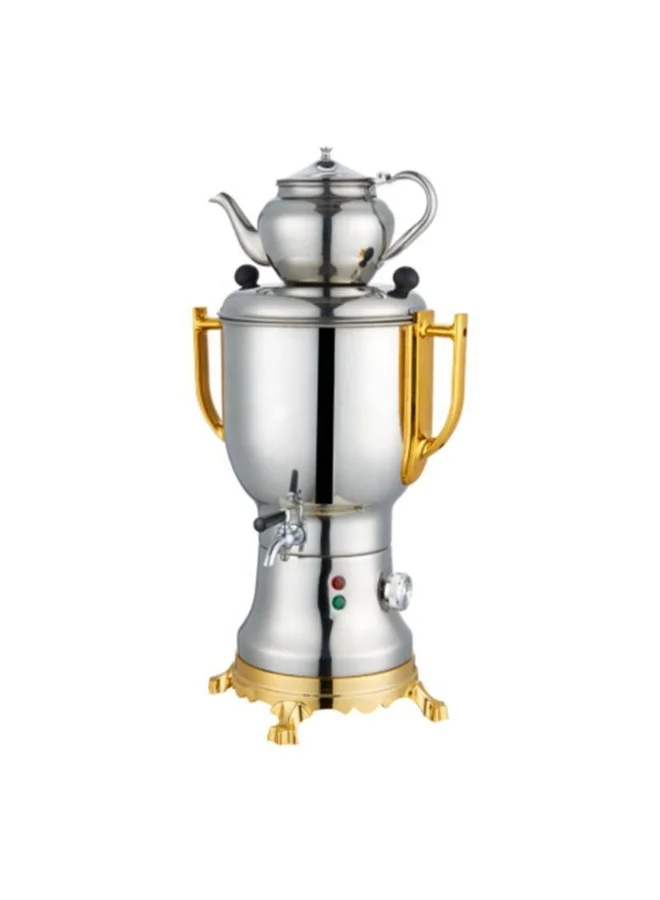 Tradeo Electric Stainless Steel Samovar with Teapot (4L, 1800W) Premium Traditional Tea Boiler and Water Heater for Home and Office eq47u