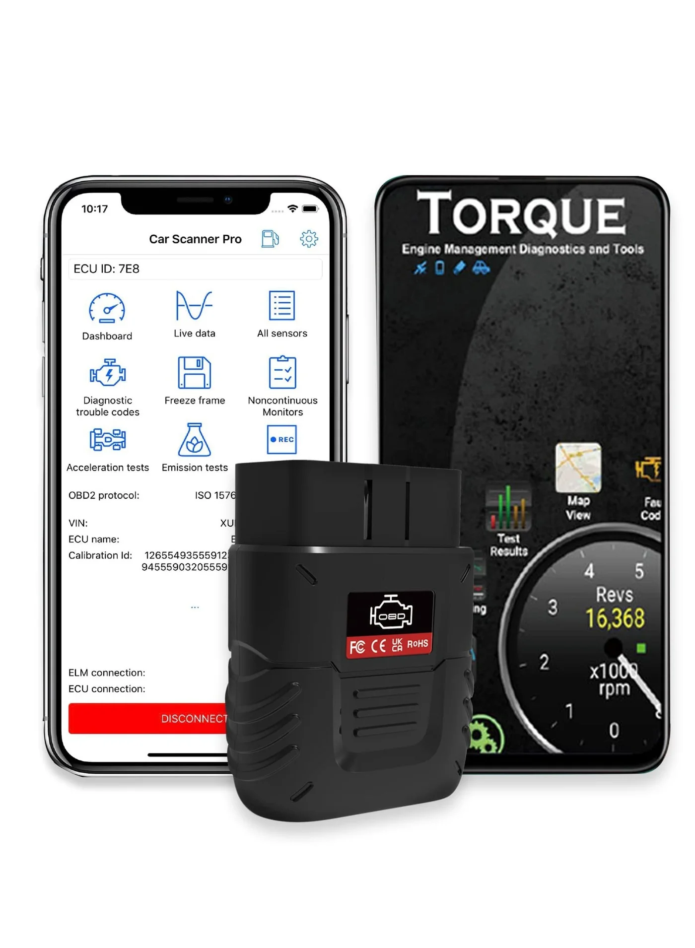 SYOSI Bluetooth Car Diagnostic Scanner OBD2 Fault Code Reader Wireless Vehicle Scan Tool for iOS and Android (1 Piece) 638e9